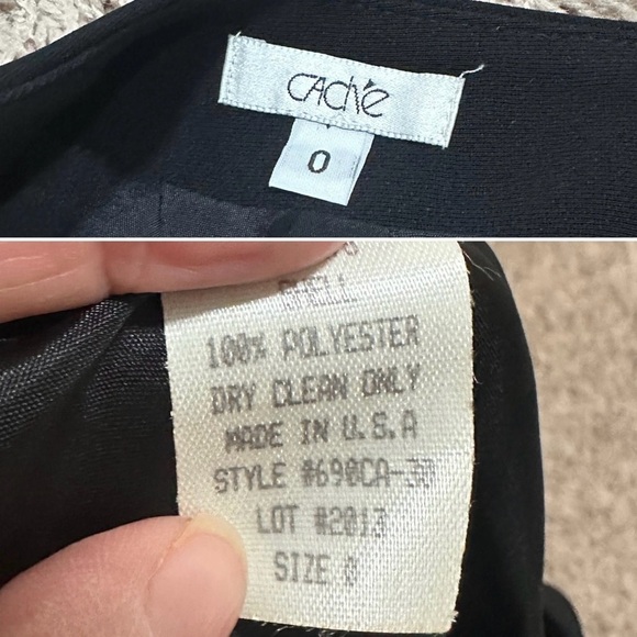 Vintage Cache Black Maxi Skirt Zipper Slit Women’s Size 0 Minimalist Y2K Chic - Picture 12 of 12